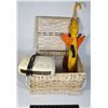 Image 1 : WICKER BASKET WITH CONTENTS INCLUDING