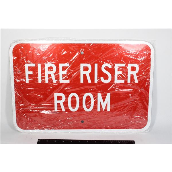 NEW ALUMINUM FIRE RISER ROOM SIGN