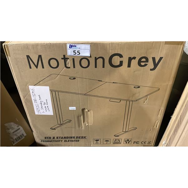 MOTION GREY STANDING DESK IN BOX: WHITE TOP/WHITE FRAME