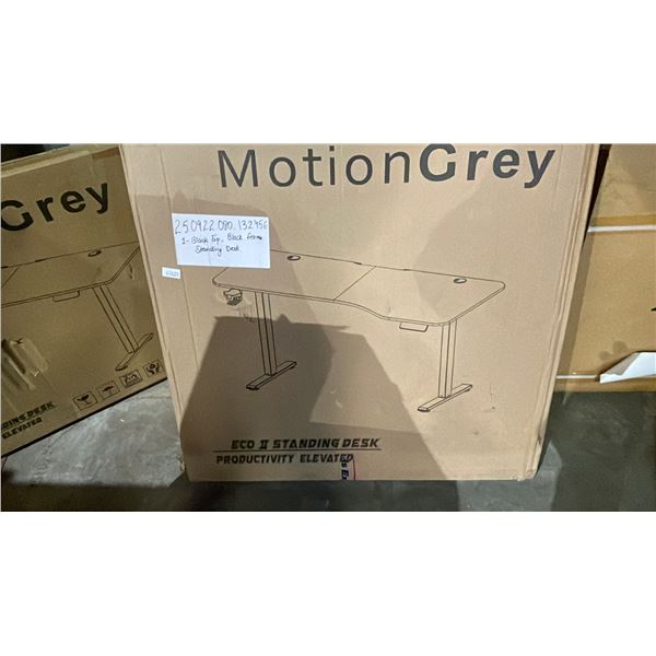 MOTION GREY STANDING DESK IN BOX: BLACK TOP/BLACK FRAME