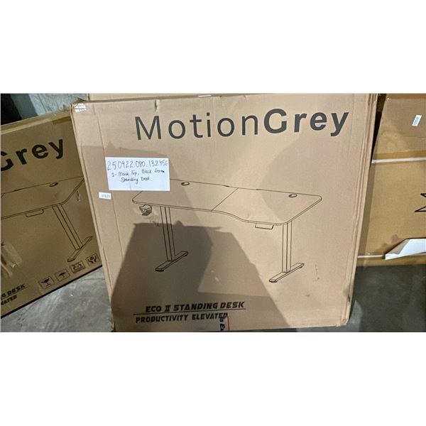 MOTION GREY STANDING DESK IN BOX: BLACK TOP/BLACK FRAME