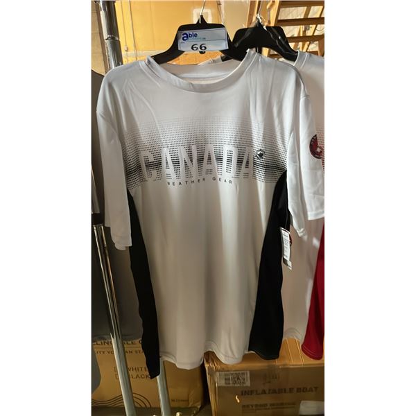 *NEW WITH TAGS* (2) CANADA WEATHER GEAR T SHIRTS: SIZE XL - 1 WHITE WITH RED & 1 WHITE WITH BLACK