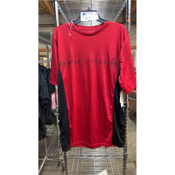 *NEW WITH TAGS* (2) CANADA WEATHER GEAR RED & BLACK T SHIRTS: SIZE XL