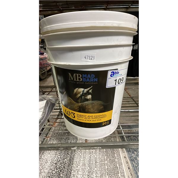 20L BUCKET OF MAD BARN ENERGY & ESSENTIAL FATTY ACID SUPPLEMENT