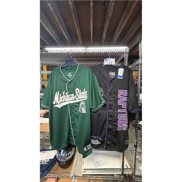 *NEW WITH TAGS* TORONTO RAPTORS & MICHIGAN STATE BUTTON DOWN JERSEYS: SIZE XL