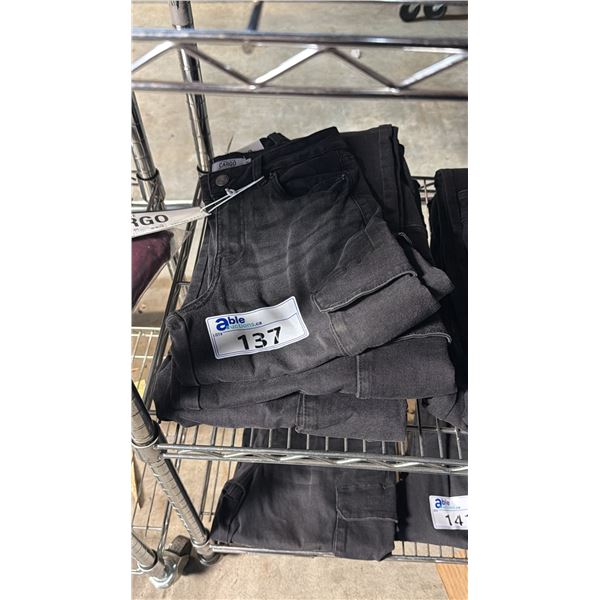 *NEW WITH TAGS* 3 PAIRS OF BLACK CARGO LOW RISE STRETCH DENIM JEANS: SIZE 0