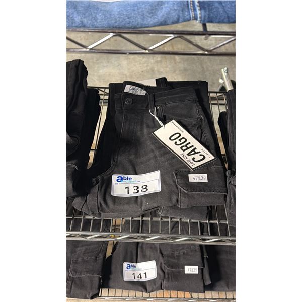 *NEW WITH TAGS* 2 PAIRS OF BLACK CARGO LOW RISE STRETCH DENIM JEANS: SIZE 1