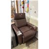 Image 1 : LEATHER ELECTRIC RECLINER WITH CUPHOLDERS (NO POWER CORD, UNKNOWN WORKING CONDITION)