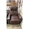 Image 2 : LEATHER ELECTRIC RECLINER WITH CUPHOLDERS (NO POWER CORD, UNKNOWN WORKING CONDITION)