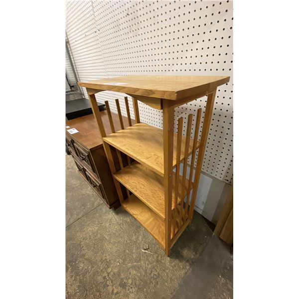 4-TIER WOOD SHELVING UNIT 21" X 12" X 37"