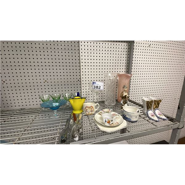 ASSORTED ITEMS INCLUDING; VASES, FIGURINES, FLATWARE & MORE
