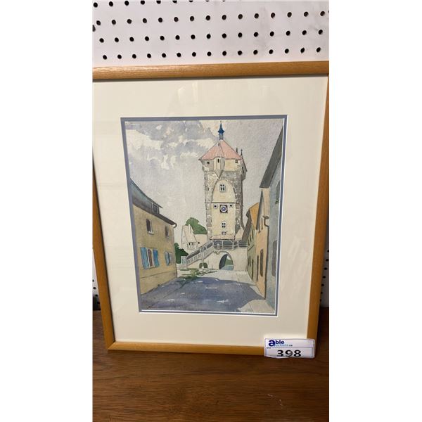FRAMED WATERCOLOUR PRINT BY KNOWLION 17.5" X 22.5"