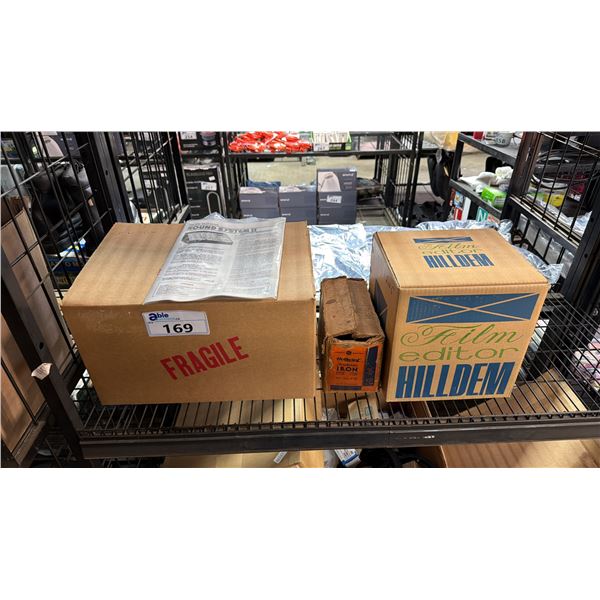 PACIFIC FAST MAIL SOUND SYSTEM, HILLDEM FILM EDITOR & HOTPOINT STANDARD IRON