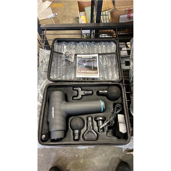 *NEW IN CASE* MASSAGE GUN WITH 6 ADJUSTABLE HEADS & 30 SPEED SETTINGS
