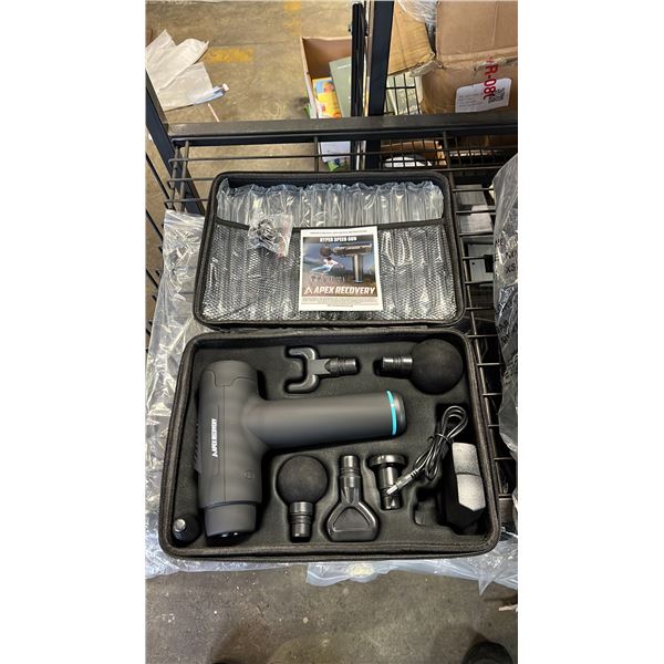 *NEW IN CASE* MASSAGE GUN WITH 6 ADJUSTABLE HEADS & 30 SPEED SETTINGS