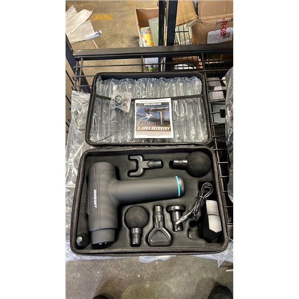 *NEW IN CASE* MASSAGE GUN WITH 6 ADJUSTABLE HEADS & 30 SPEED SETTINGS