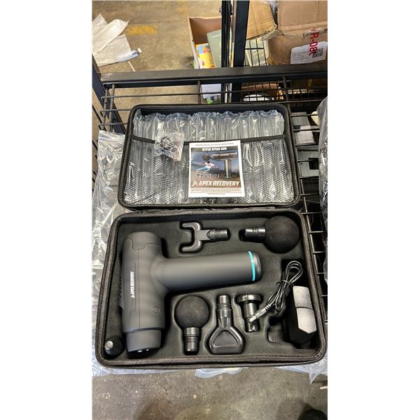 *NEW IN CASE* MASSAGE GUN WITH 6 ADJUSTABLE HEADS & 30 SPEED SETTINGS
