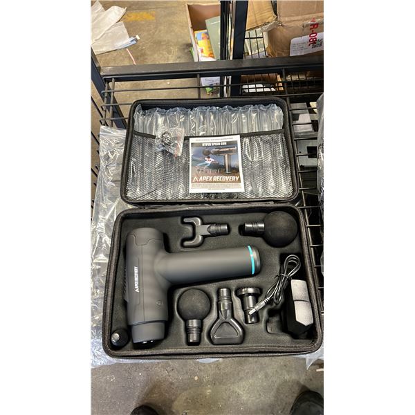 *NEW IN CASE* MASSAGE GUN WITH 6 ADJUSTABLE HEADS & 30 SPEED SETTINGS