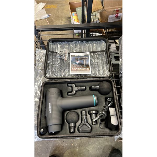 *NEW IN CASE* MASSAGE GUN WITH 6 ADJUSTABLE HEADS & 30 SPEED SETTINGS