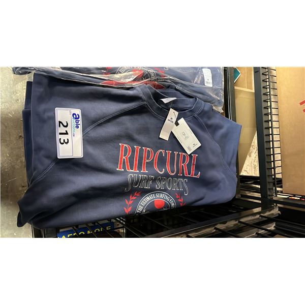 *NEW WITH TAGS* RIP CURL SURF DEPT. RELAXED RAGLAN CREW NECK SWEATER: SIZE L