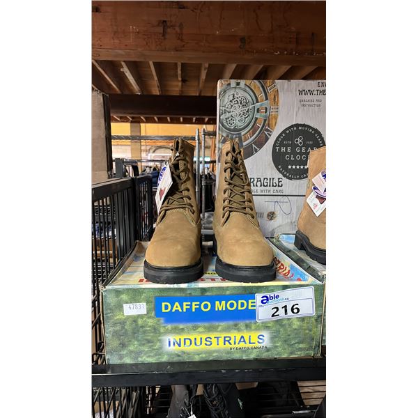 *NEW* DAFFO MODE INDUSTRIALS DW-121 BROWN SIZE 10W STEEL TOE BOOTS