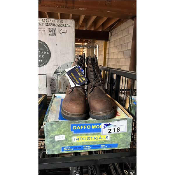 *NEW* DAFFO MODE INDUSTRIALS DW-908 BROWN SIZE 10W STEEL TOE BOOTS