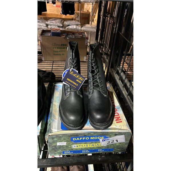*NEW* DAFFO MODE INDUSTRIALS DW-121 BLACK SIZE 11W STEEL TOE BOOTS