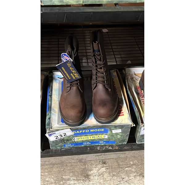 *NEW* DAFFO MODE INDUSTRIALS DW-908 BROWN SIZE 11W STEEL TOE BOOTS