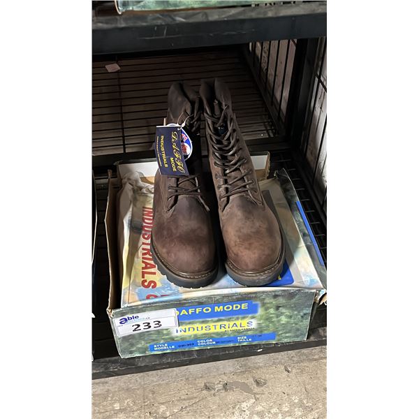 *NEW* DAFFO MODE INDUSTRIALS DW-908 BROWN SIZE 11W STEEL TOE BOOTS