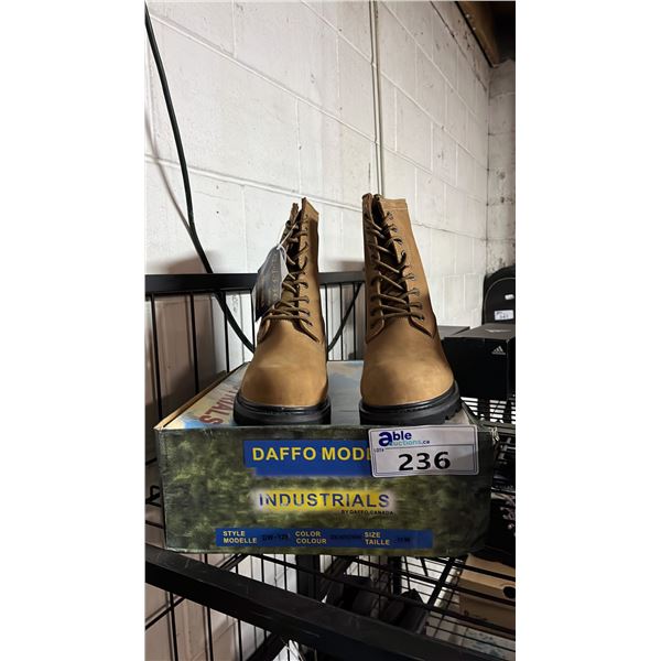 *NEW* DAFFO MODE INDUSTRIALS DW-121 BROWN SIZE 10W STEEL TOE BOOTS