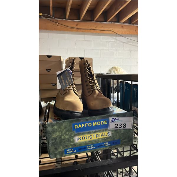 *NEW* DAFFO MODE INDUSTRIALS DW-121 BROWN SIZE 10W STEEL TOE BOOTS