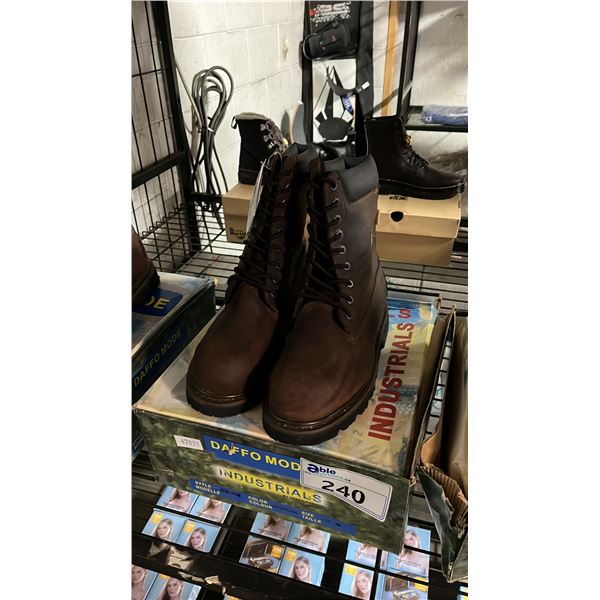 *NEW* DAFFO MODE INDUSTRIALS DW-908 BROWN SIZE 11W STEEL TOE BOOTS