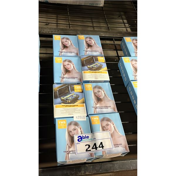 *NEW IN BOX* (8) TWS V5.1 F9 TRUE WIRELESS EARBUDS