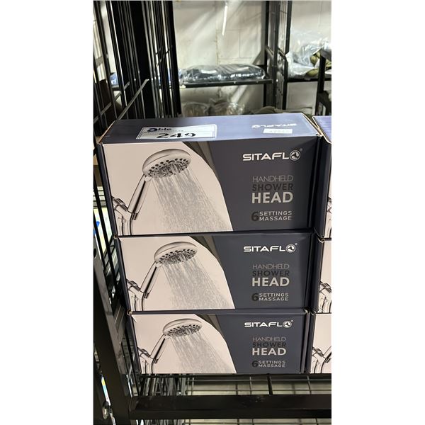 *NEW IN BOX* (3) SITAFLO HANDHELD SHOWER HEADS WITH 6 MASSAGE SETTINGS