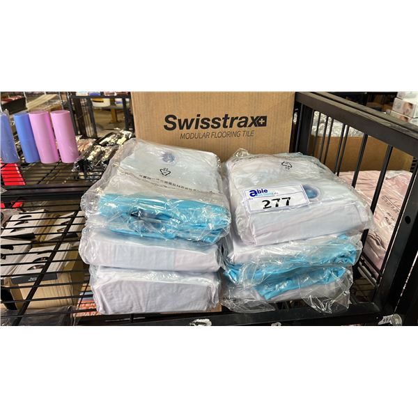 *NEW* (6) INFLATABLE BLUE & WHITE DOUBLE RING POOLS