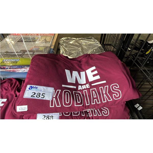 *NEW WITH TAGS* (10) GILDAN "WE ARE KODIAKS" BURGUNDY T SHIRTS: SIZE L