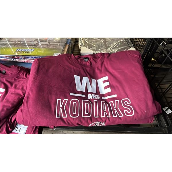*NEW WITH TAGS* (10) GILDAN "WE ARE KODIAKS" BURGUNDY T SHIRTS: SIZE L