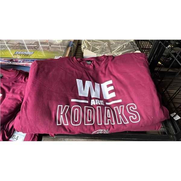 *NEW WITH TAGS* (10) GILDAN "WE ARE KODIAKS" BURGUNDY T SHIRTS: SIZE L