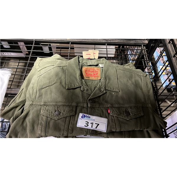 *NEW WITH TAGS* LEVI'S GREEN DENIM TRUCKER'S JACKET: SIZE L