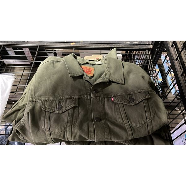 *NEW WITH TAGS* LEVI'S GREEN DENIM TRUCKER'S JACKET: SIZE L