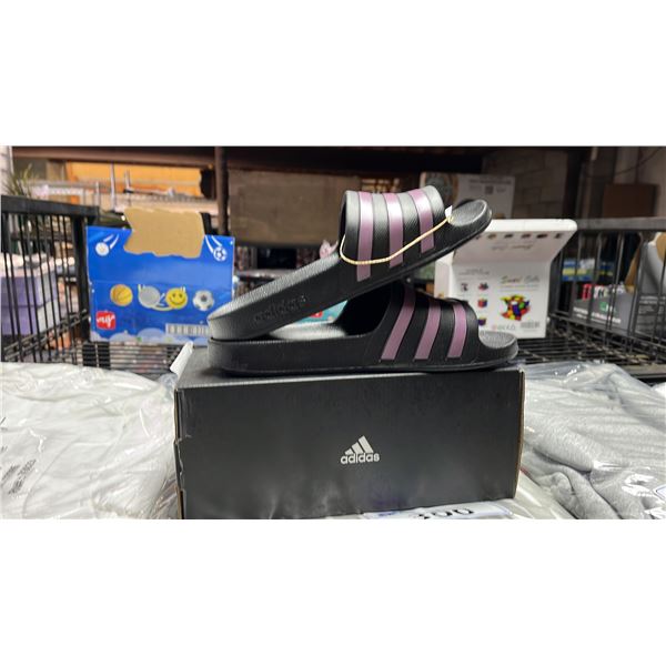 *NEW IN BOX* PAIR OF LADIES ADIDAS "ADILETTE AQUA" BLACK SANDALS: SIZE 8
