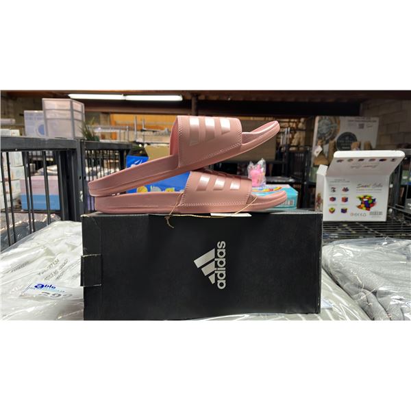 *NEW IN BOX* PAIR OF LADIES ADIDAS "ADILETTE AQUA" MAUVE SANDALS: SIZE 10