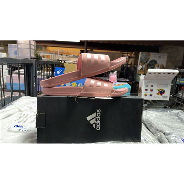 *NEW IN BOX* PAIR OF LADIES ADIDAS "ADILETTE AQUA" MAUVE SANDALS: SIZE 8