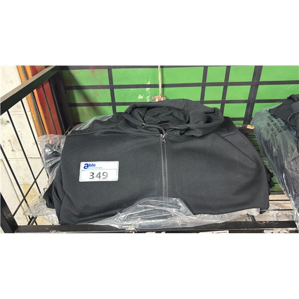 *NEW WITH TAGS* (9) URBAN ACTIVE BLACK ZIPPERED HOODIES: SIZE S - XL