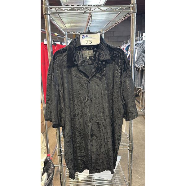 *NEW WITH TAGS* (4) SAINTS STUDIO BLACK PATTERNED VELVET SHIRTS: SIZE M