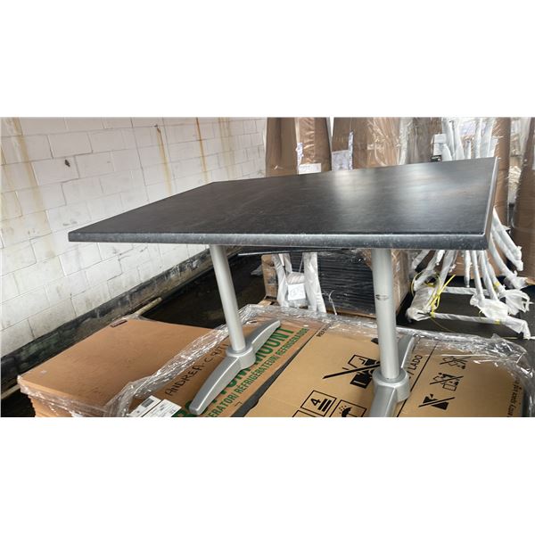 *NEW* RATANA PATIO DINING TABLE WITH DOUBLE POLES & BLACK 47" X 31" TOP