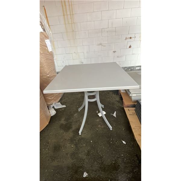 *NEW* RATANA SEATTLE BAR HEIGHT TABLE 36" X 36" WITH ALUMINUM BASE & SILVER TOP (NO HARDWARE)