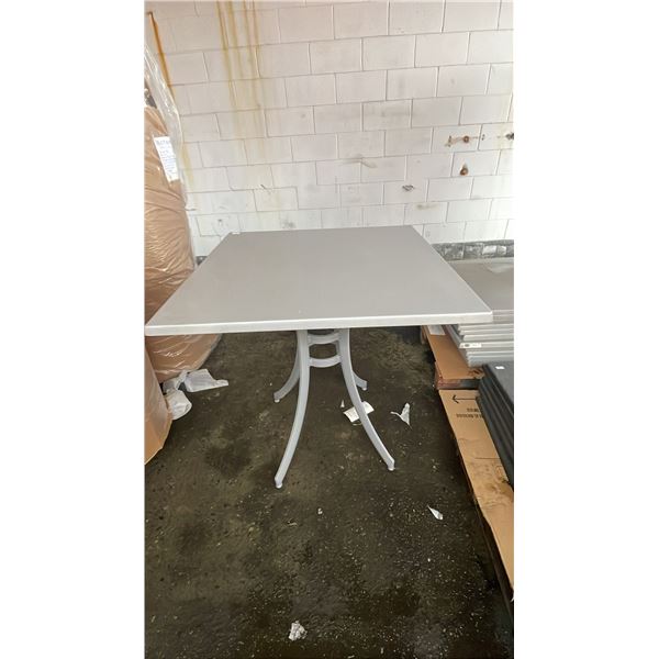 *NEW* RATANA SEATTLE BAR HEIGHT TABLE 36" X 36" WITH ALUMINUM BASE & SILVER TOP (NO HARDWARE)