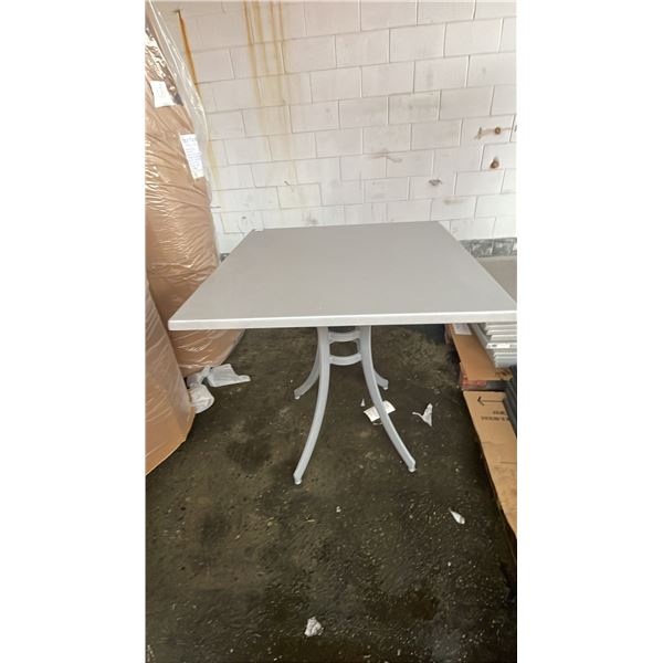 *NEW* RATANA SEATTLE BAR HEIGHT TABLE 36" X 36" WITH ALUMINUM BASE & SILVER TOP (NO HARDWARE)