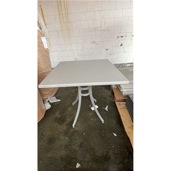 *NEW* RATANA SEATTLE BAR HEIGHT TABLE 36" X 36" WITH ALUMINUM BASE & SILVER TOP (NO HARDWARE)